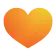 An Orange Pixelated Heart Shape On A Transparent Background.