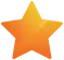 A Yellow Five-Pointed Star With An Orange Gradient.