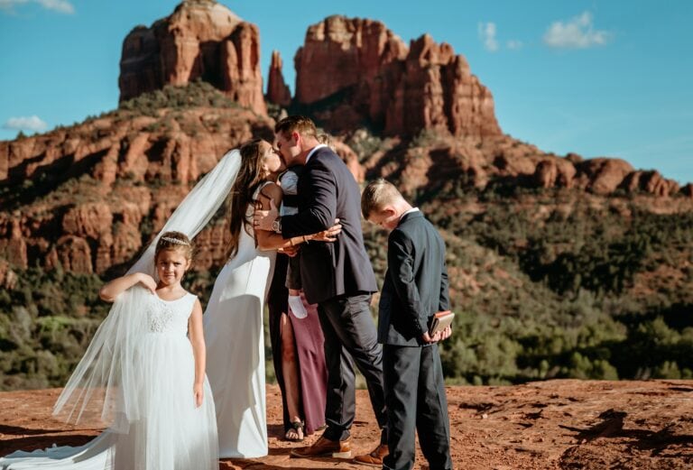 Dani & Tim’s Secret Slickrock Elopement with Family