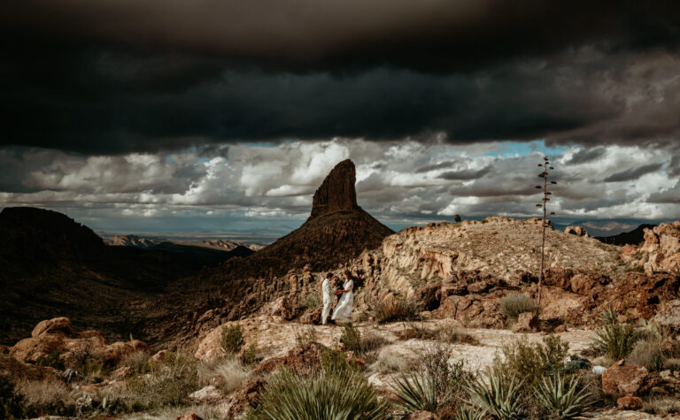 Haley & Josh’s Stormy Desert Hiking Elopement in the Superstitions