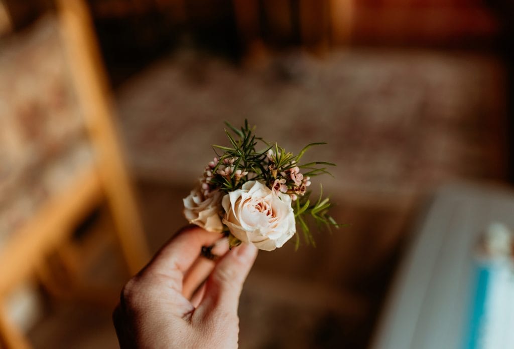 Light pink boutonniere