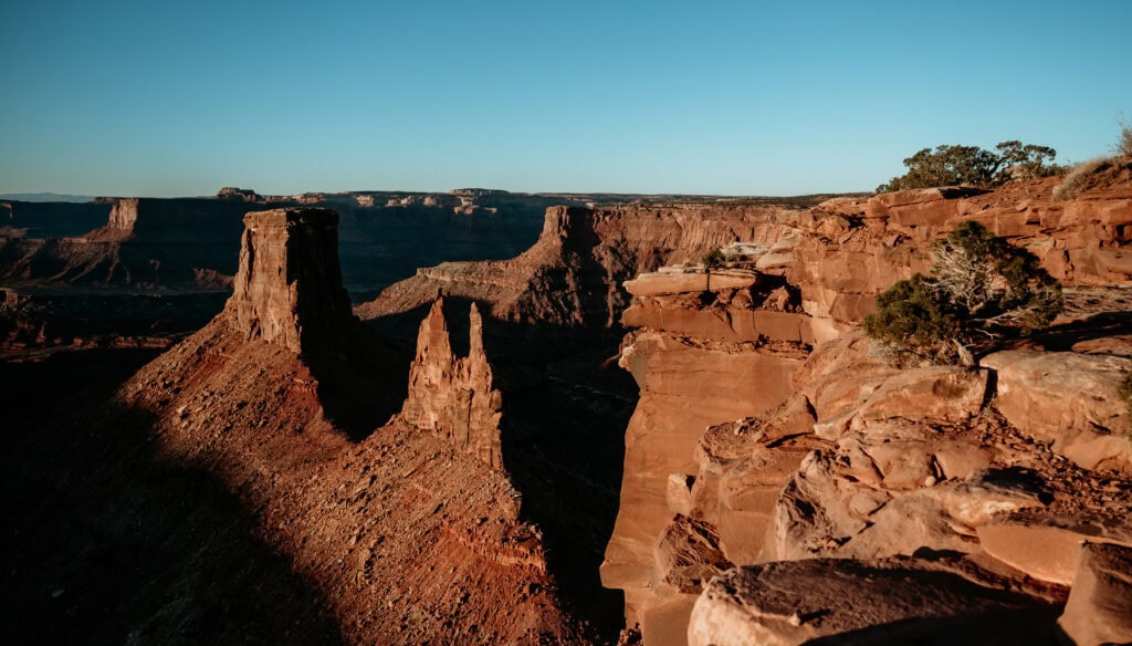 Sunrise at a remote offroad location in Moab, Utah
