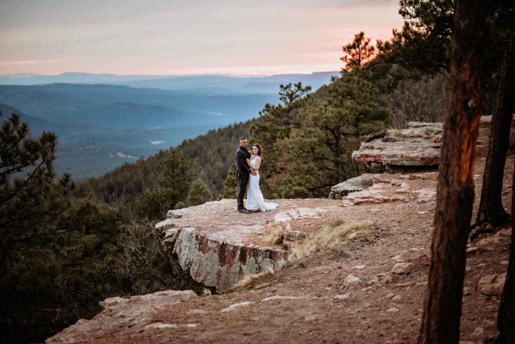 Colorful sunset embrace at the edge of the Mogollon Rim