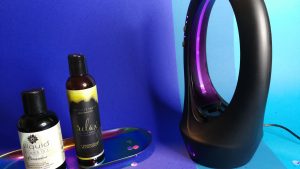 Warm touch lube dispenser