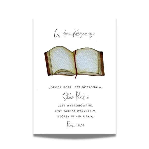 Kartka konfirmacyjna – Ps 18,31 – Biblia