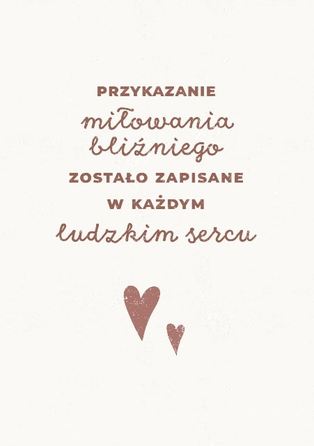 Kartka – Przykazanie miłowania bliźniego..