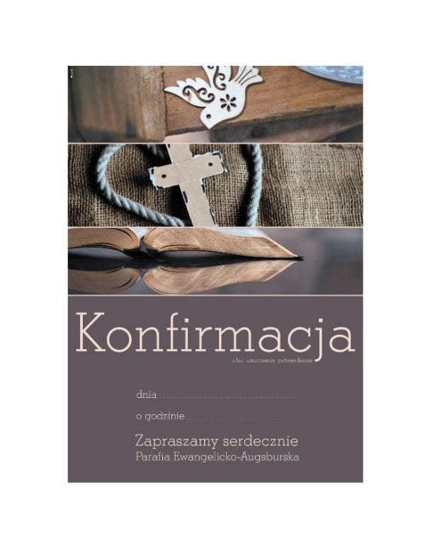 Plakat konfirmacja – pion kolaż