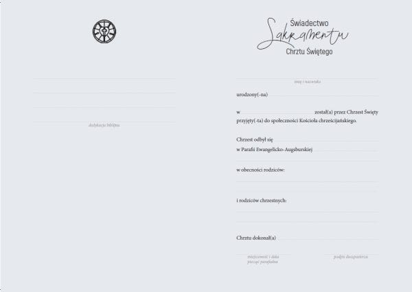 Świadectwo chrztu – 3 kwiaty