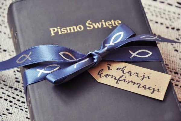 Wstążka satynowa- Z rybką – blue