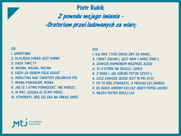 Z powodu mojego imienia. Oratorium prześladowanych