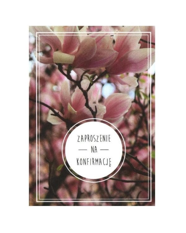 Zaproszenie na konfirmację – magnolie