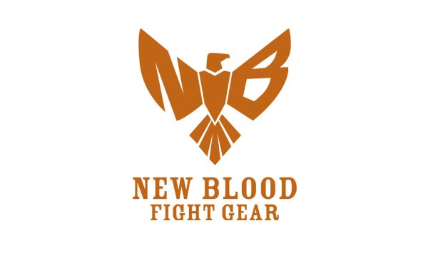 Logo for New Blood Fight Gear, incorporating an N and B into the wings of a fierce raptor.