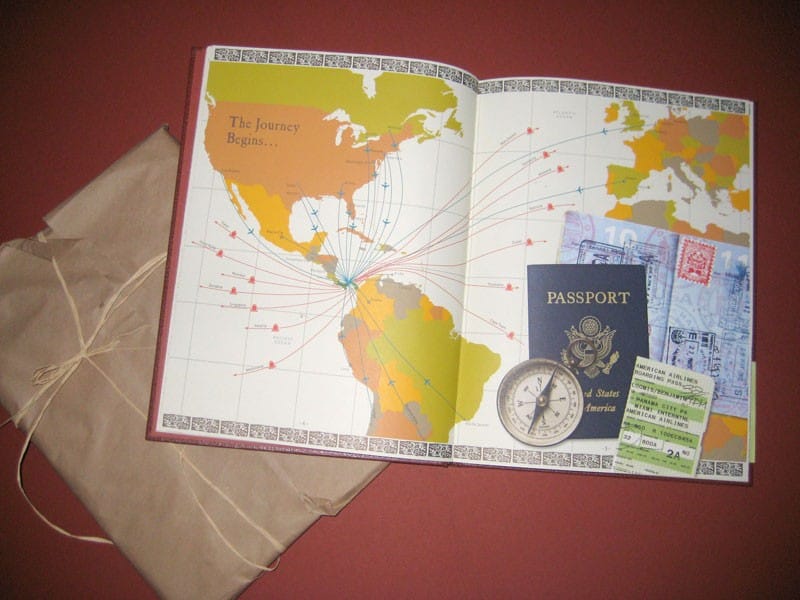 Custom drawn map page showing location of the island.