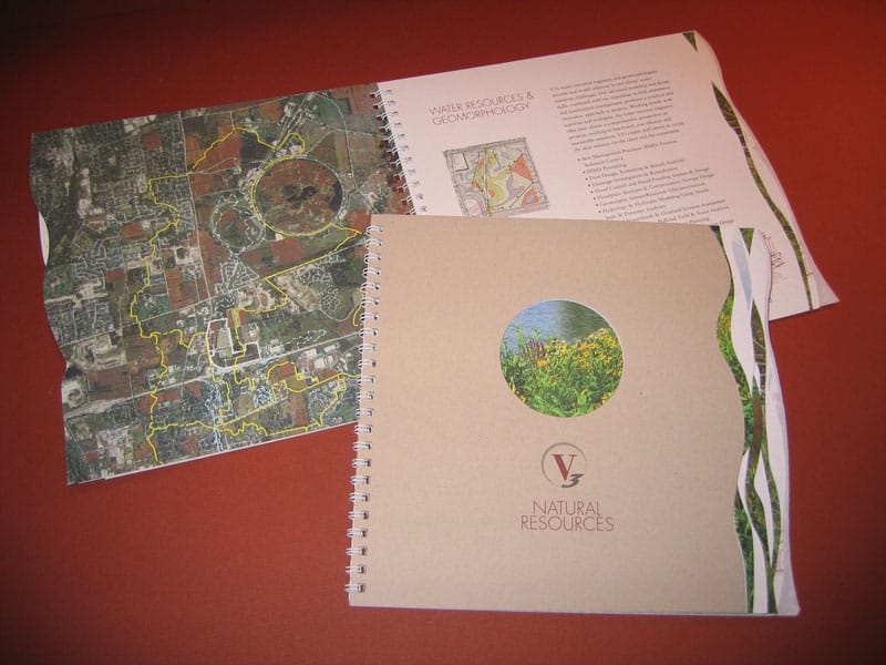 V3 Engineering, Natural Resources brochure, front cover and inside spread.