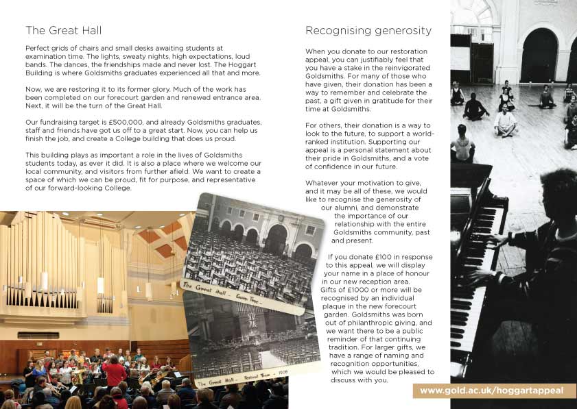 Inside spread of bifold brochure mailer.