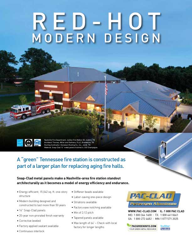Print ad promoting Peterson Aluminum roofing products.