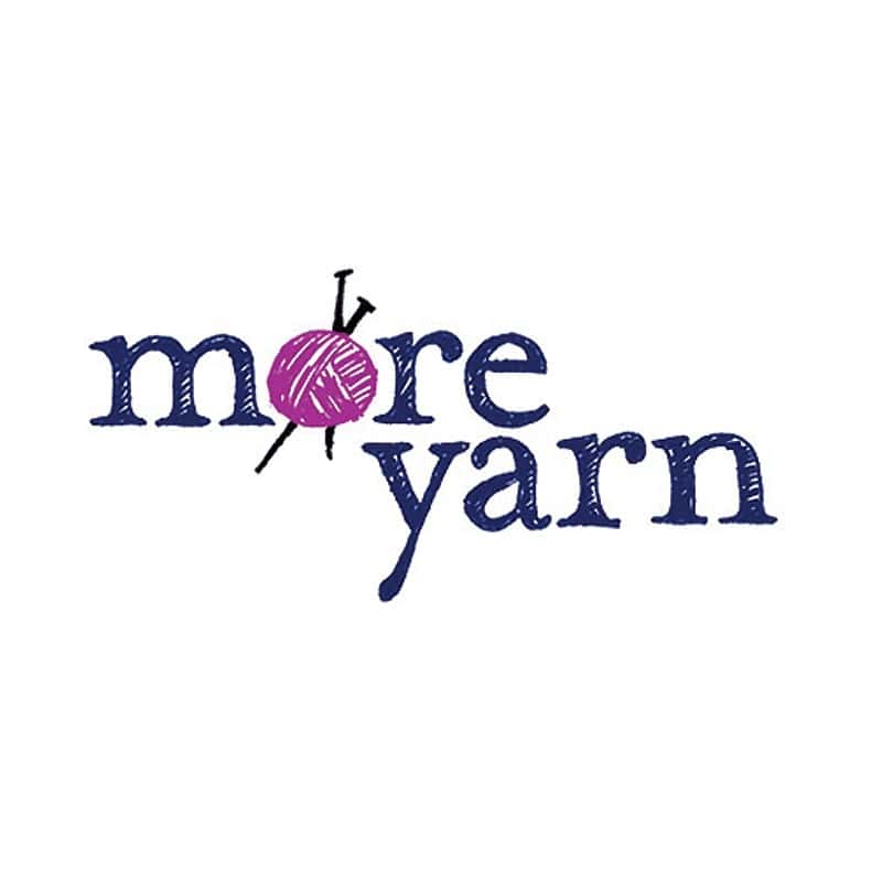 Hand drawn logo for More Yarn online yarn shop.