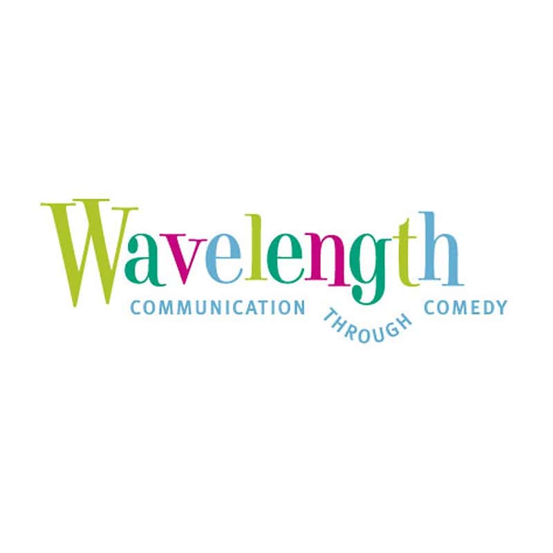 Brand identity design for Wavelength, an educational comedy troupe.