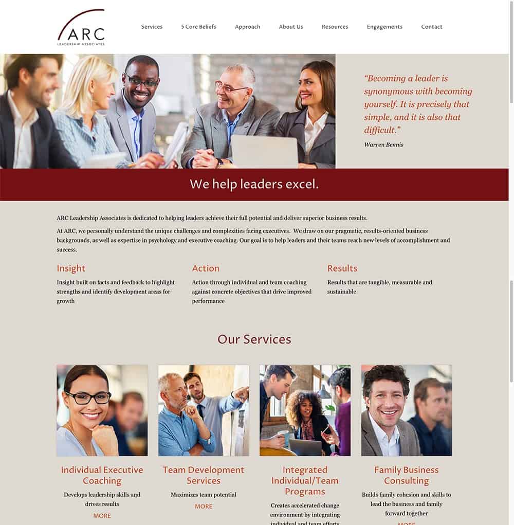 Home page design.