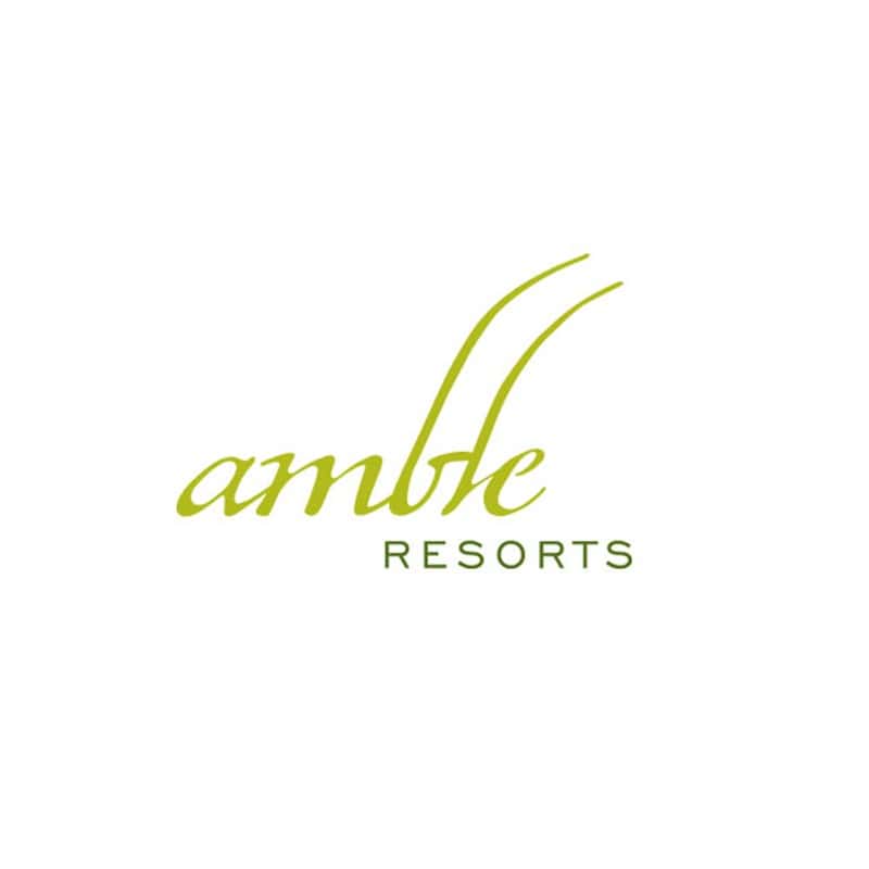 Amble Resorts logo featuring hand script style lettering.