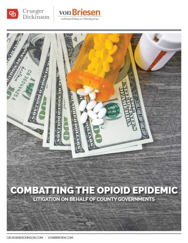 Cover for white paper focusing on opioid litigation.