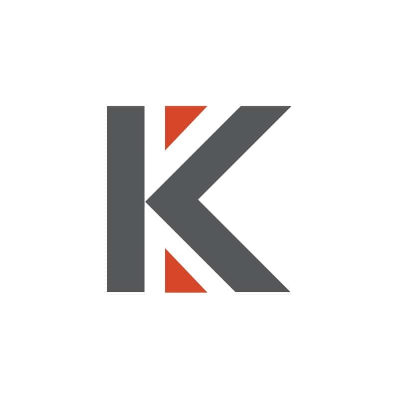 Kriger Law Office logo, social media version, K icon.