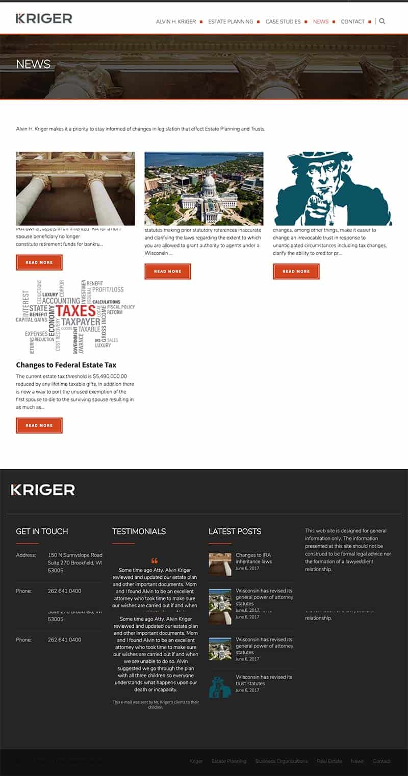 News landing page.