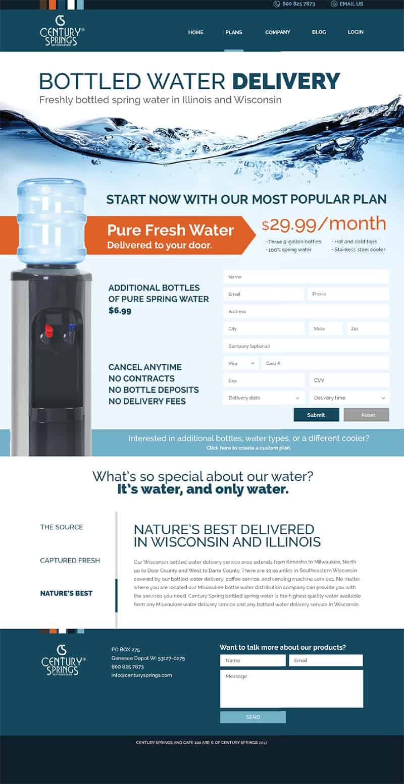 Bottled Water service page.
