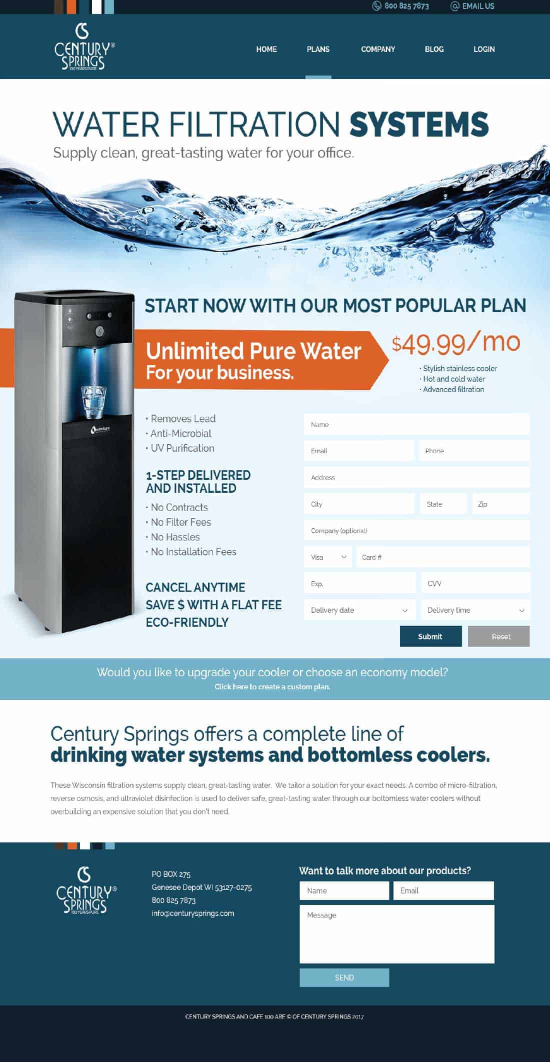 Filtered Water service page.