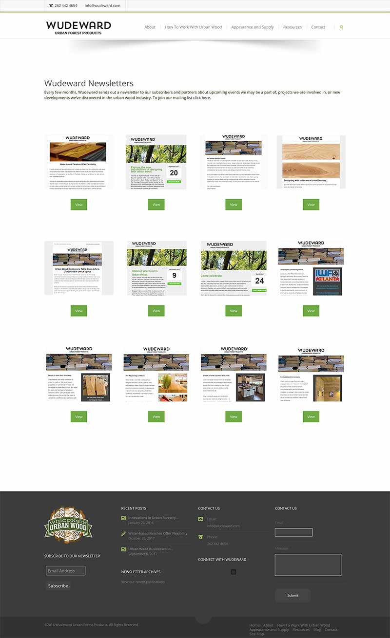 Newsletter archive page.