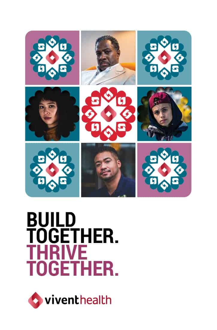 Capital campaign promotional brochure featuring quilt-inspired design.