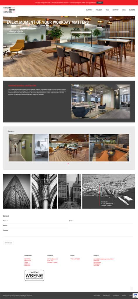 Chicago Architecture firm home page.
