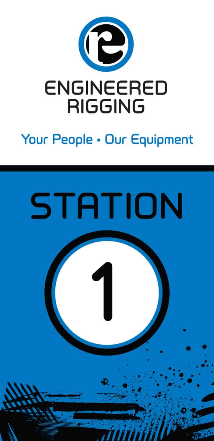 There were 7 stations, marked by these tall numbered banners.