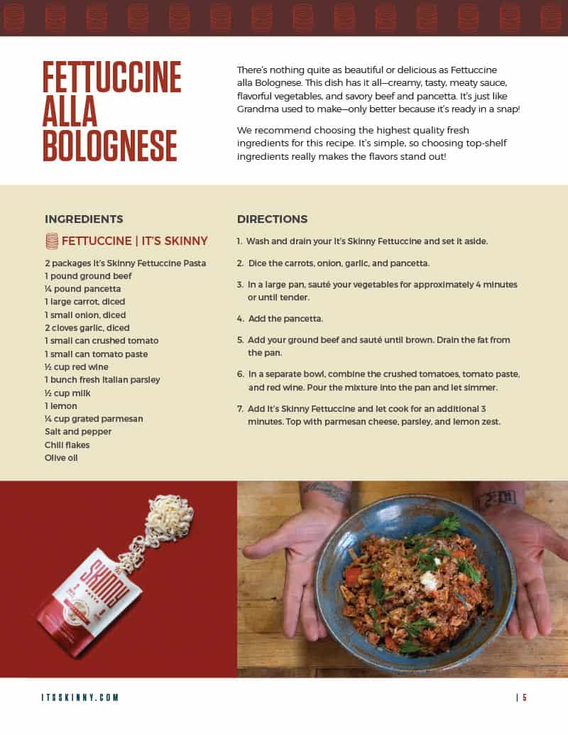 Fettucini Alla Bolognese recipe.