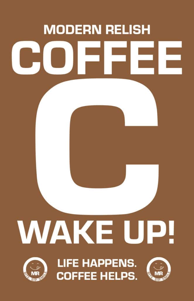 Promotional sign for morning coffee orders.