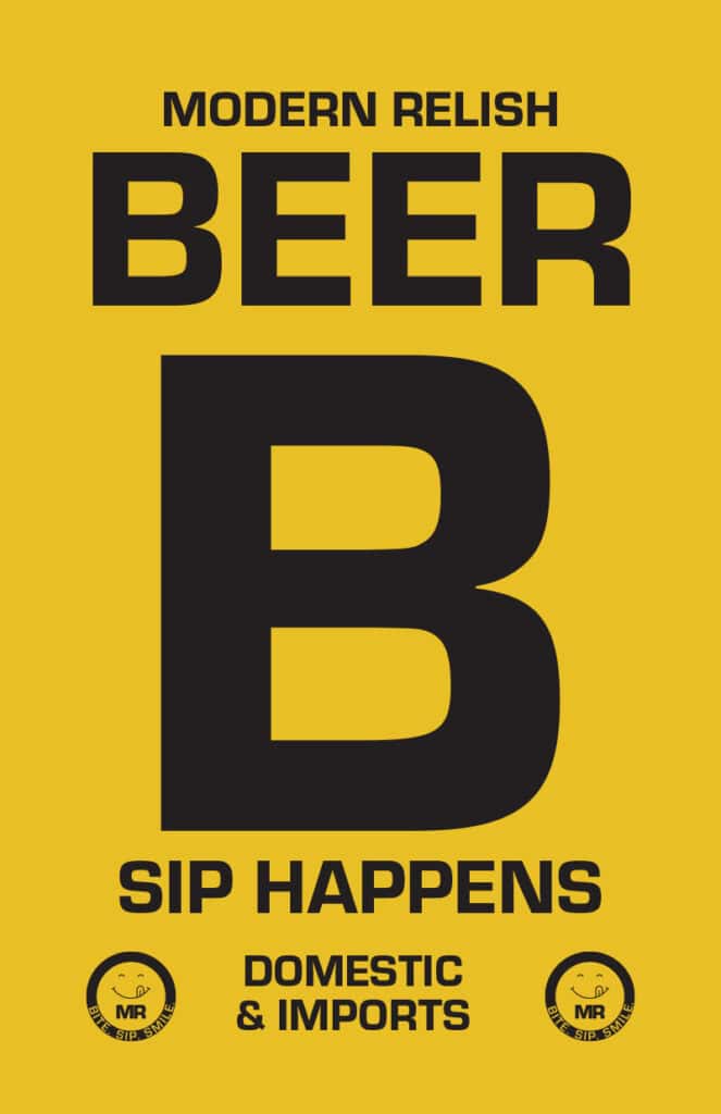 Sip Happens - sign promoting beer offerings.