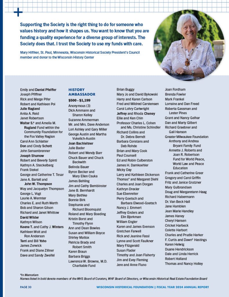Sample donors listing page.
