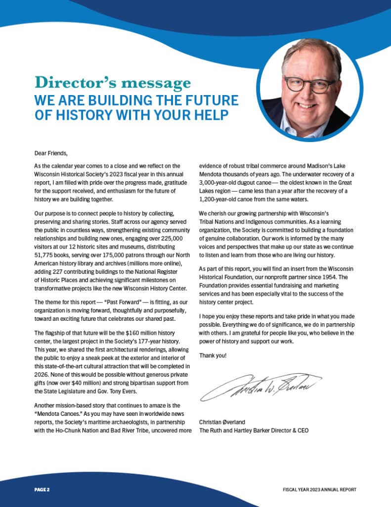 Inside front cover, president's message.