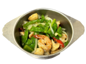 鐵板蒜蓉蝦 (Jumbo Shrimp w. Garlic Sauce in Hot Sizzling Pan)
