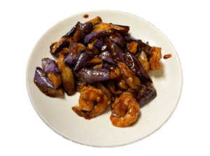 Shrimp w. Eggplant in Garlic Sauce