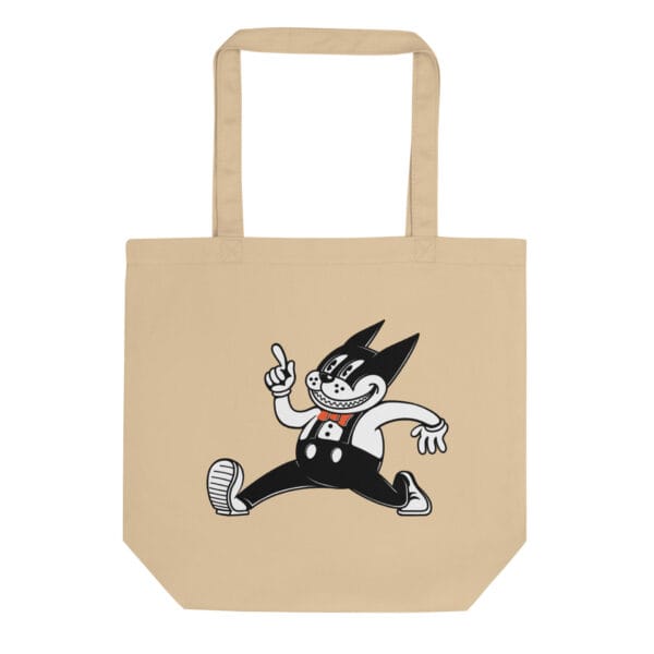 "Jump Swing Meow!" Double Sided Eco Tote Bag in Natural - Image 2