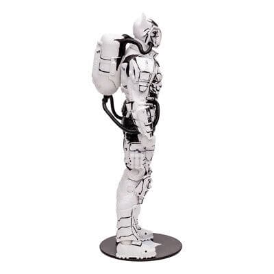 "7-inch McFarlane Hazmat Suit Batman figure in sketch edition design with base, card stand, and collectible art card."