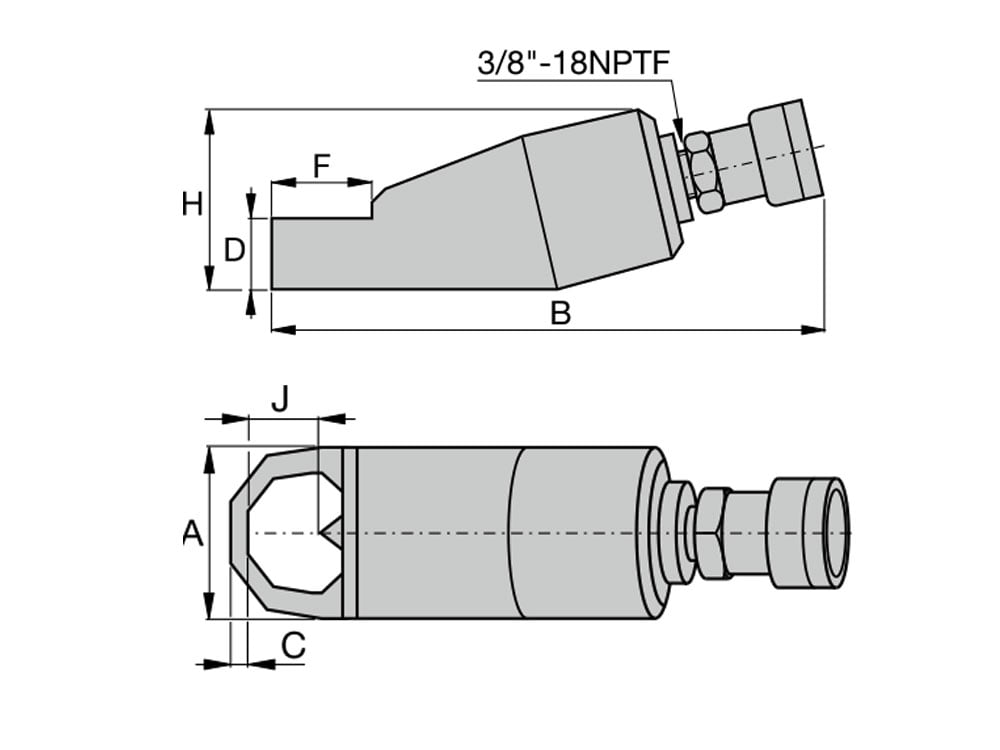 NC3241, M22-M27 Hydraulic Nut Splitter 7 Hydraulic Nut Splitters Dimension