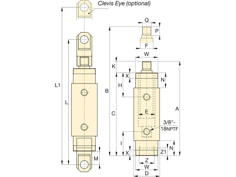 RD166, 16 Ton Capacity, 159mm Stroke, Double Acting Production Hydraulic Cylinders 7 RD BRD Rev1 1000