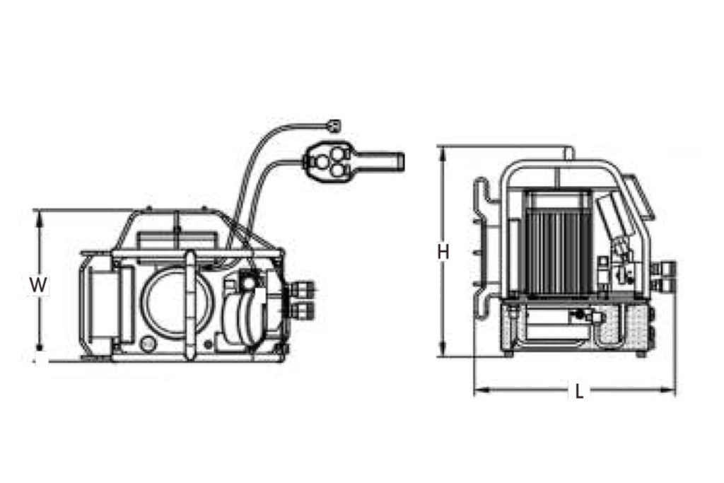 RLP5000H, Electric Hydraulic Torque Wrench Pumps 8 Electric Hydraulic Torque Wrench Pumps Dimension