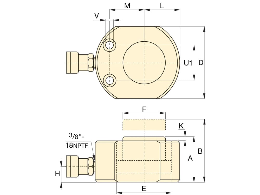 RSM1500, 150 Ton Capacity, 16mm Stroke, Single Acting Low Profile Hydraulic Cylinders 9 RSM50 500 1000