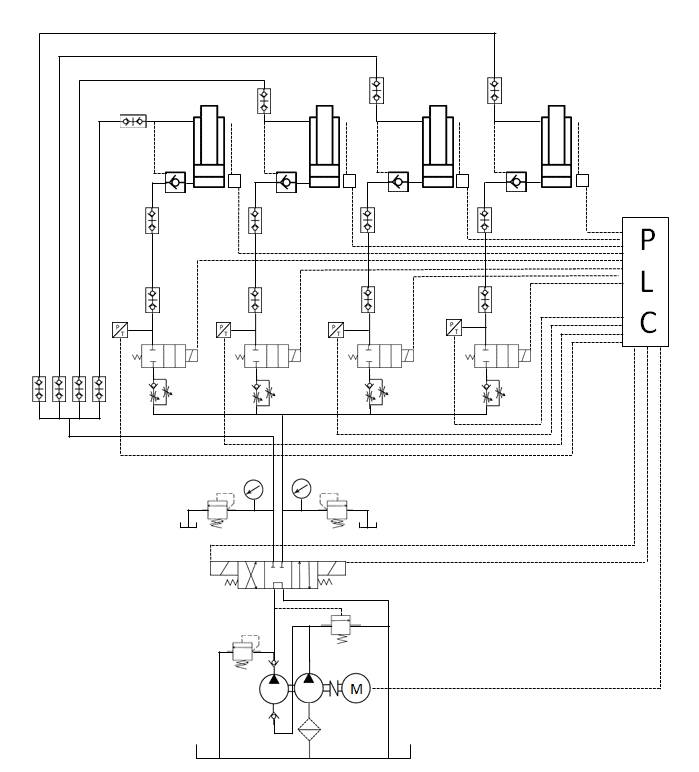 Synchronous Lifting Pump Hydraulic Diagram