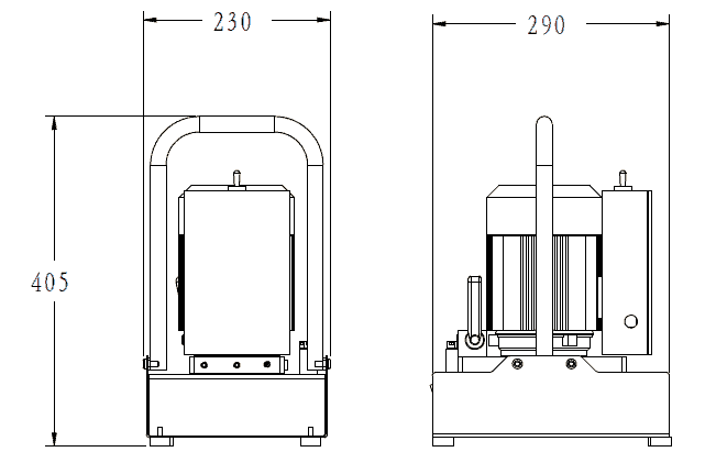 HE3002EV32R, Electric Hydraulic Pump, Single Acting Solenoid Valve Control, 2L Usable Oil, 0.2-1.5L/Min Flow Rate 5 dimension 1