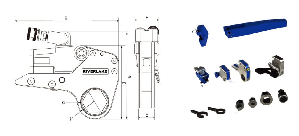 8XLCT, 1094-11775Nm, Low Profile Hydraulic Torque Wrench 2 DIMENSION 3