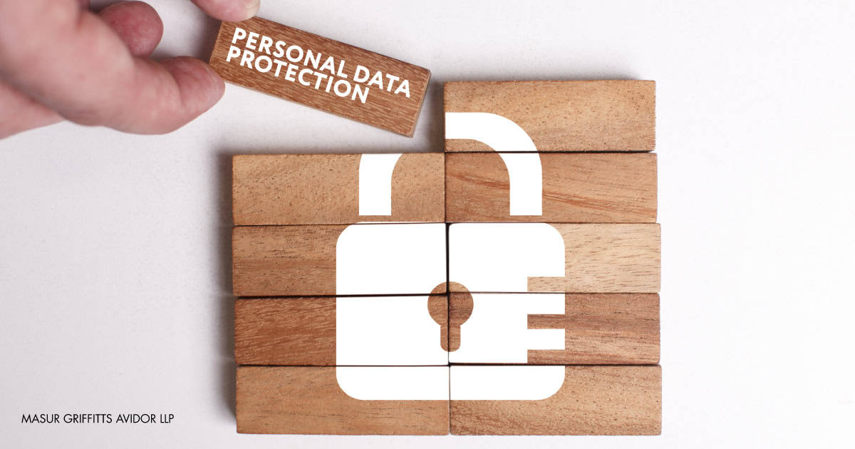 lock graphic printed on wood blocks